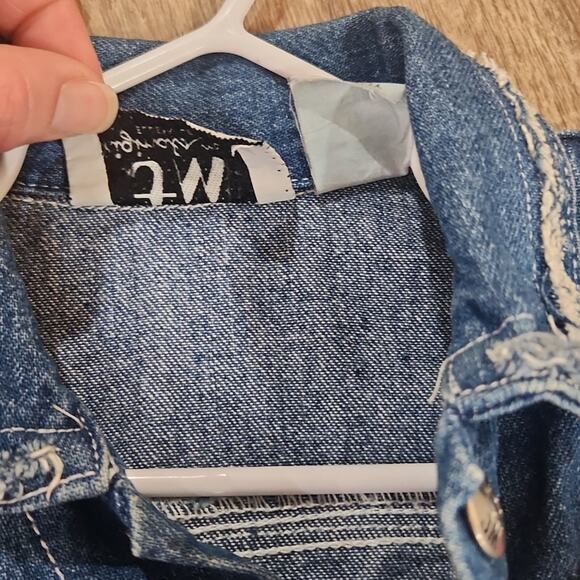 Girls 3T Denim Jacket patches with floral applique oversized look JM Originals - Picture 3 of 10